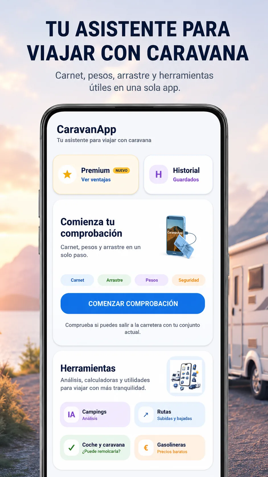 Pantalla principal de CaravanApp