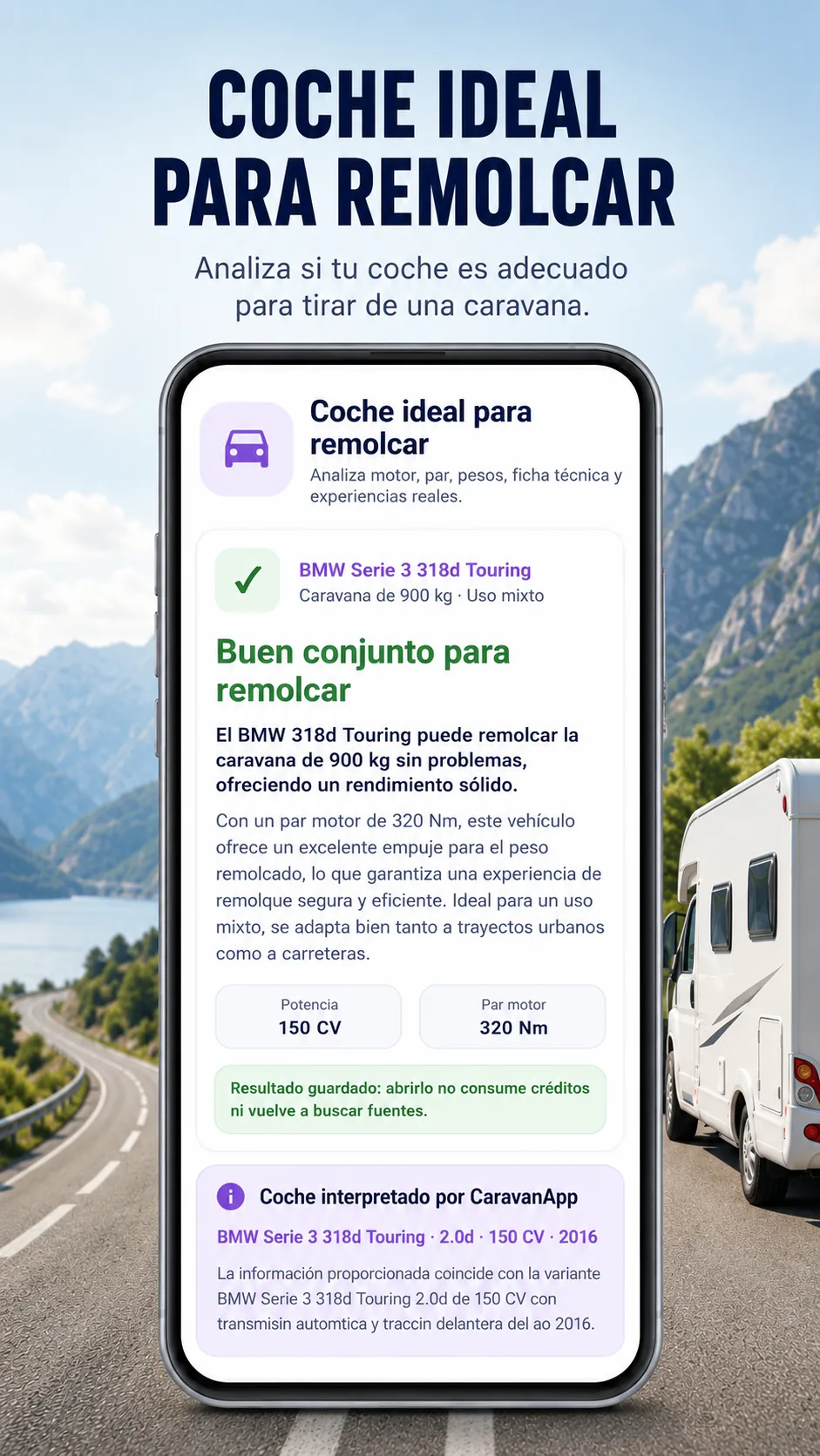 Análisis de arrastre y compatibilidad de coche y caravana